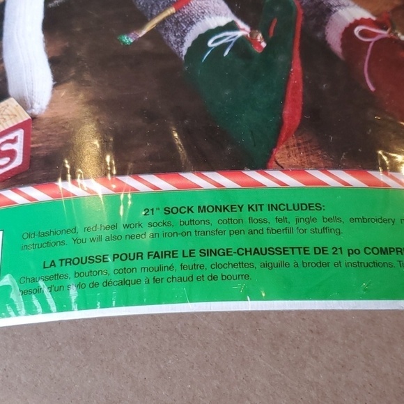 Sock Monkey Kit NWT Leisure Arts 21 " kit Jingles Clochette - Picture 4 of 6